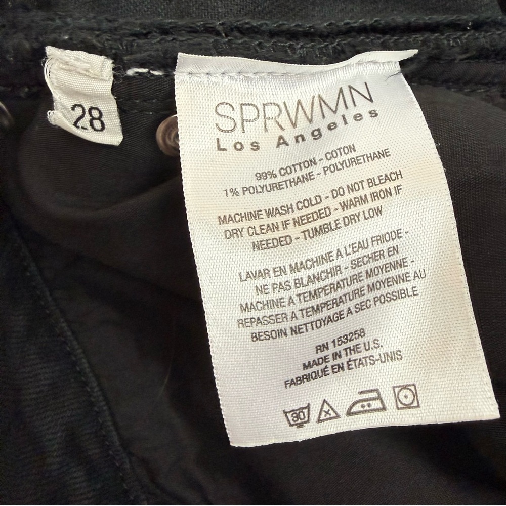 SPRWMN Stevie Skinny Straight Leg Denim Jeans Black - Picture 14 of 14